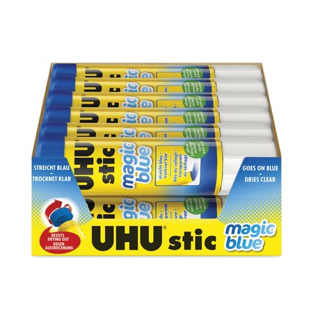 UHU Stic Permanent Glue Stick, 1.41 oz, Applies Blue, Dries Clear 99653